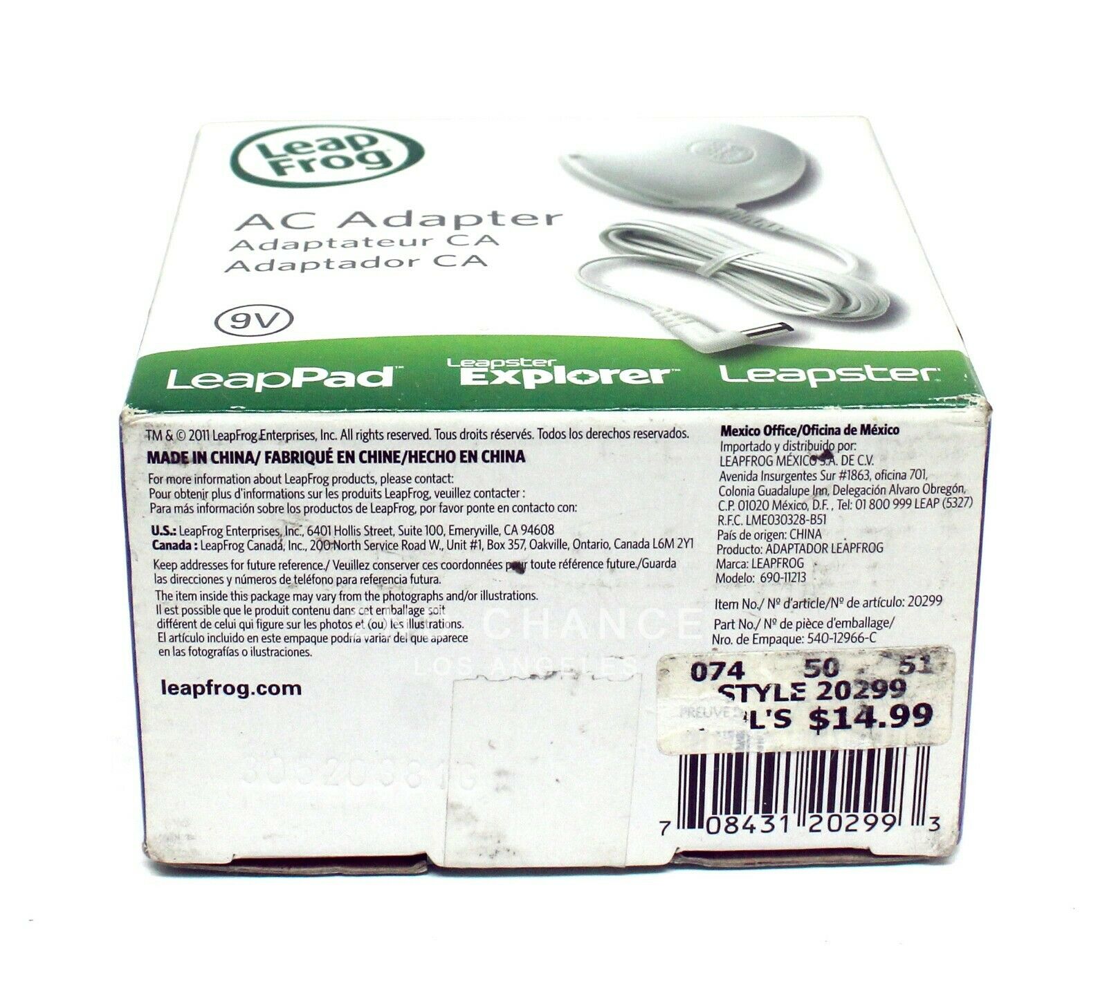 New LEAP FROG 9V AC Adapter LeapPad Explorer Leapster 690-11213 White - Fresh Stock Dated December 2025