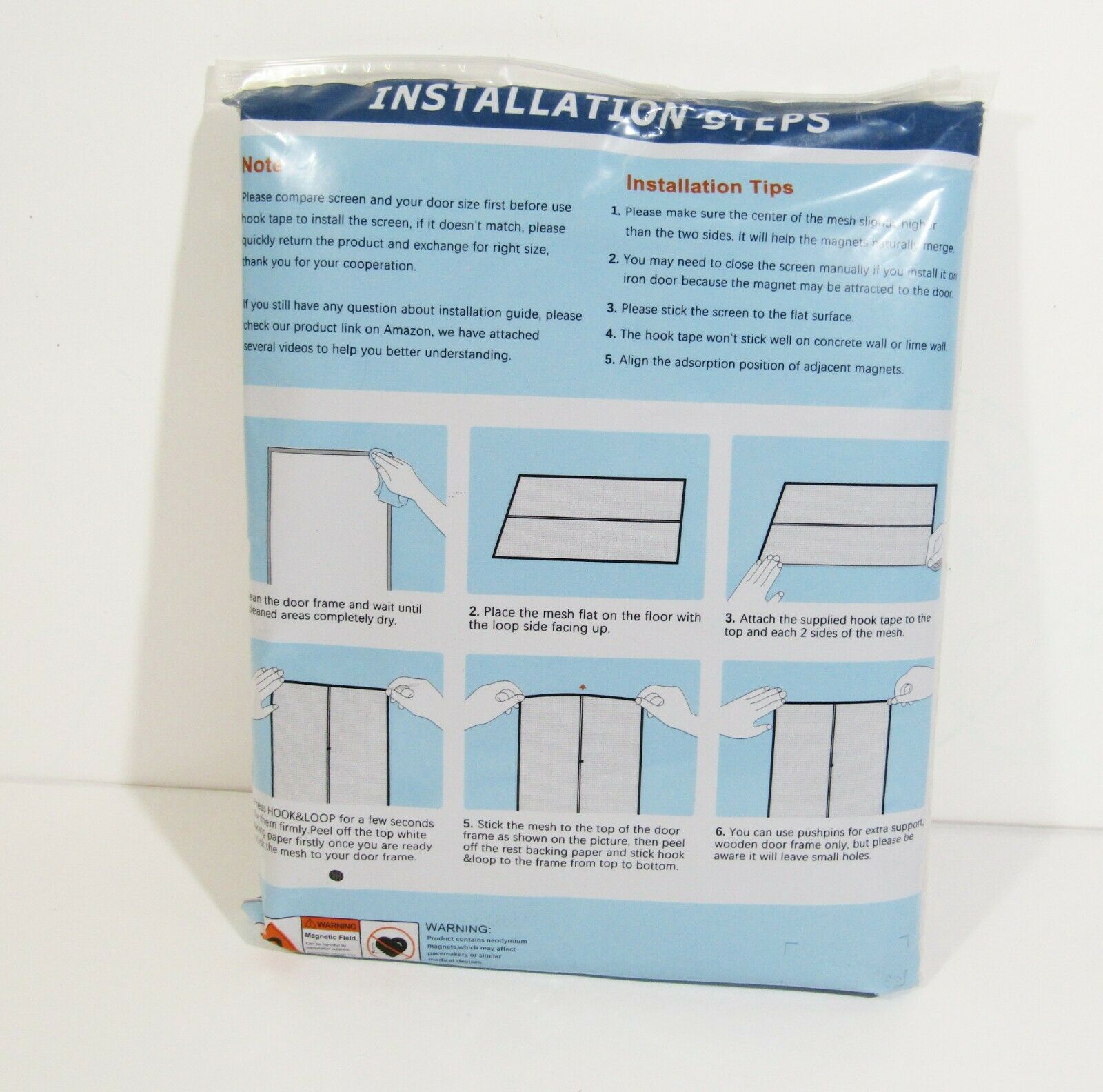 Magzo Gray Magnetic Screen Door, Reinforced Fiberglass Mesh 38