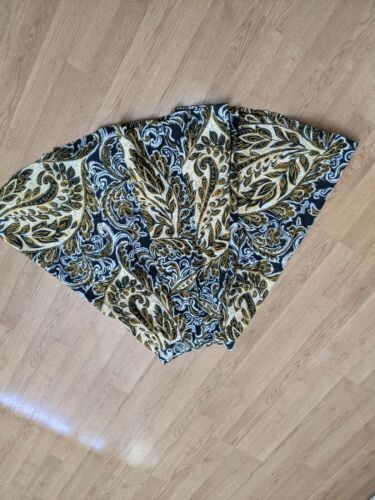 Vtg 50's Skirt full circle paisley geometric  midi mid century XS waist is 23