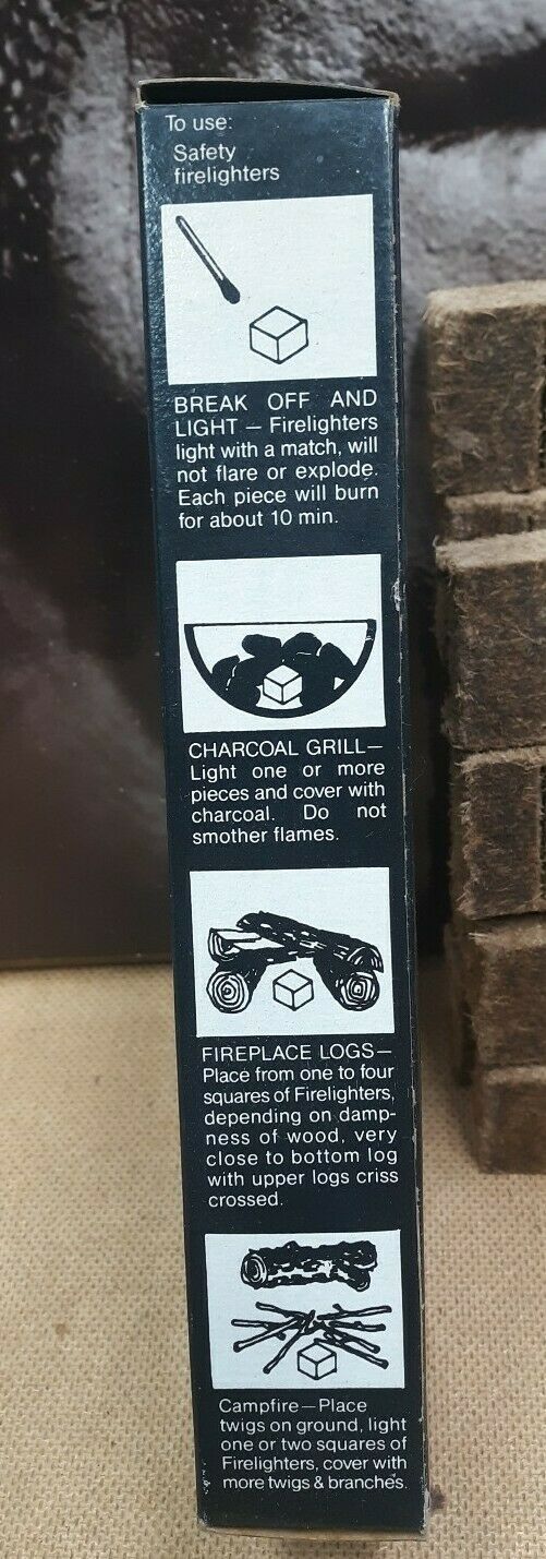 Vintage Safety Firelighters Fire Starters 36 Starters Per Box Christen Inc. - Fresh Stock Dated December 2025