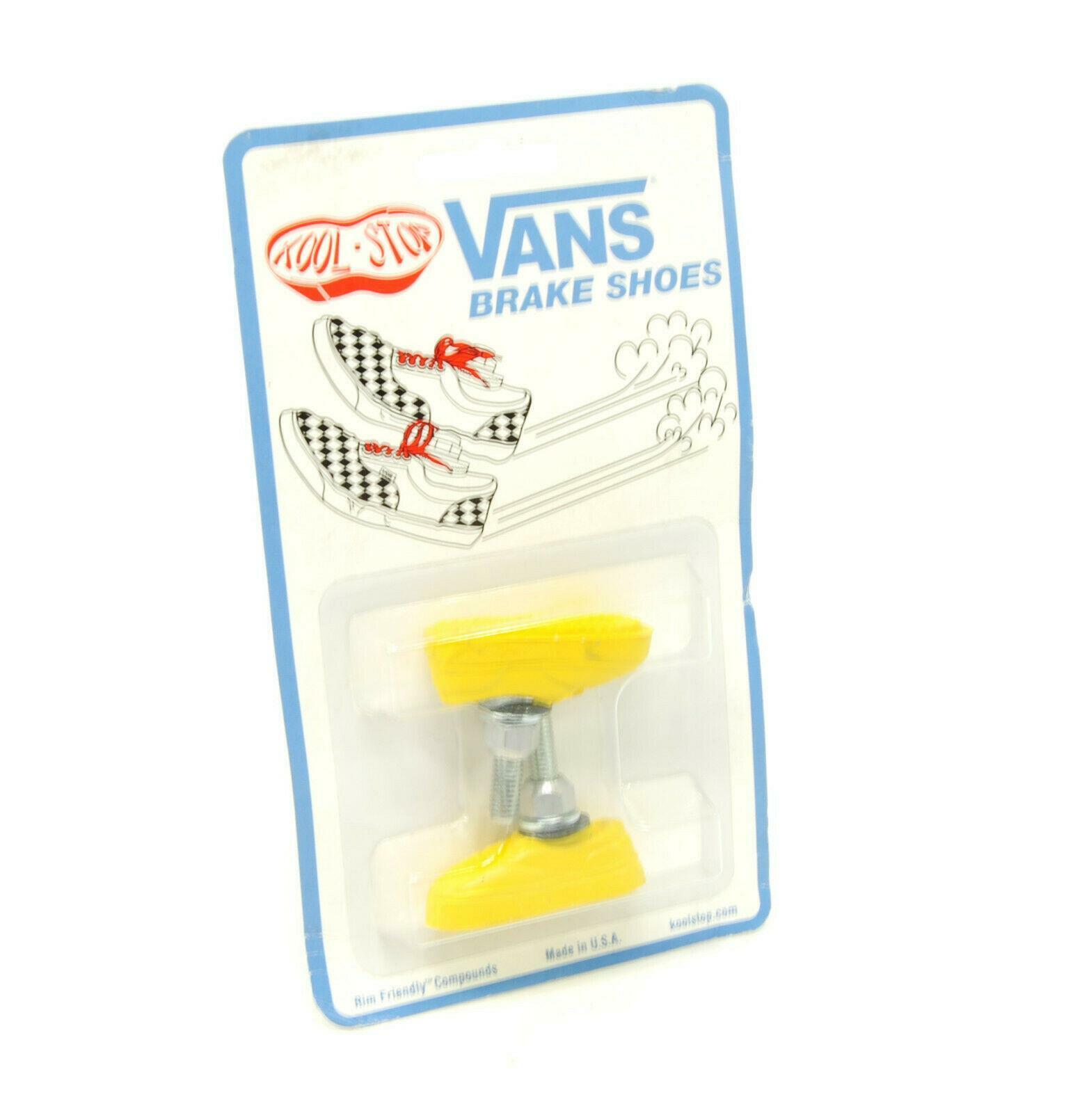 Kool Stop Bicycle Bike Vans BMX THREADED brake pads YELLOW (PAIR) MADE IN USA - Fresh Stock Dated February 2026
