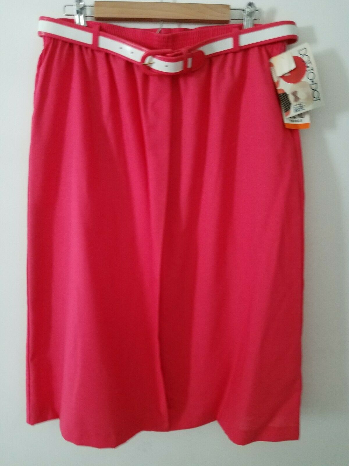 Vintage Cricket Lane Skirt 18 Coral Solid Belted Midi Pull On Elastic Waist New - Fresh Stock Dated February 2026