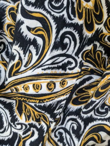 Vtg 50's Skirt full circle paisley geometric  midi mid century XS waist is 23