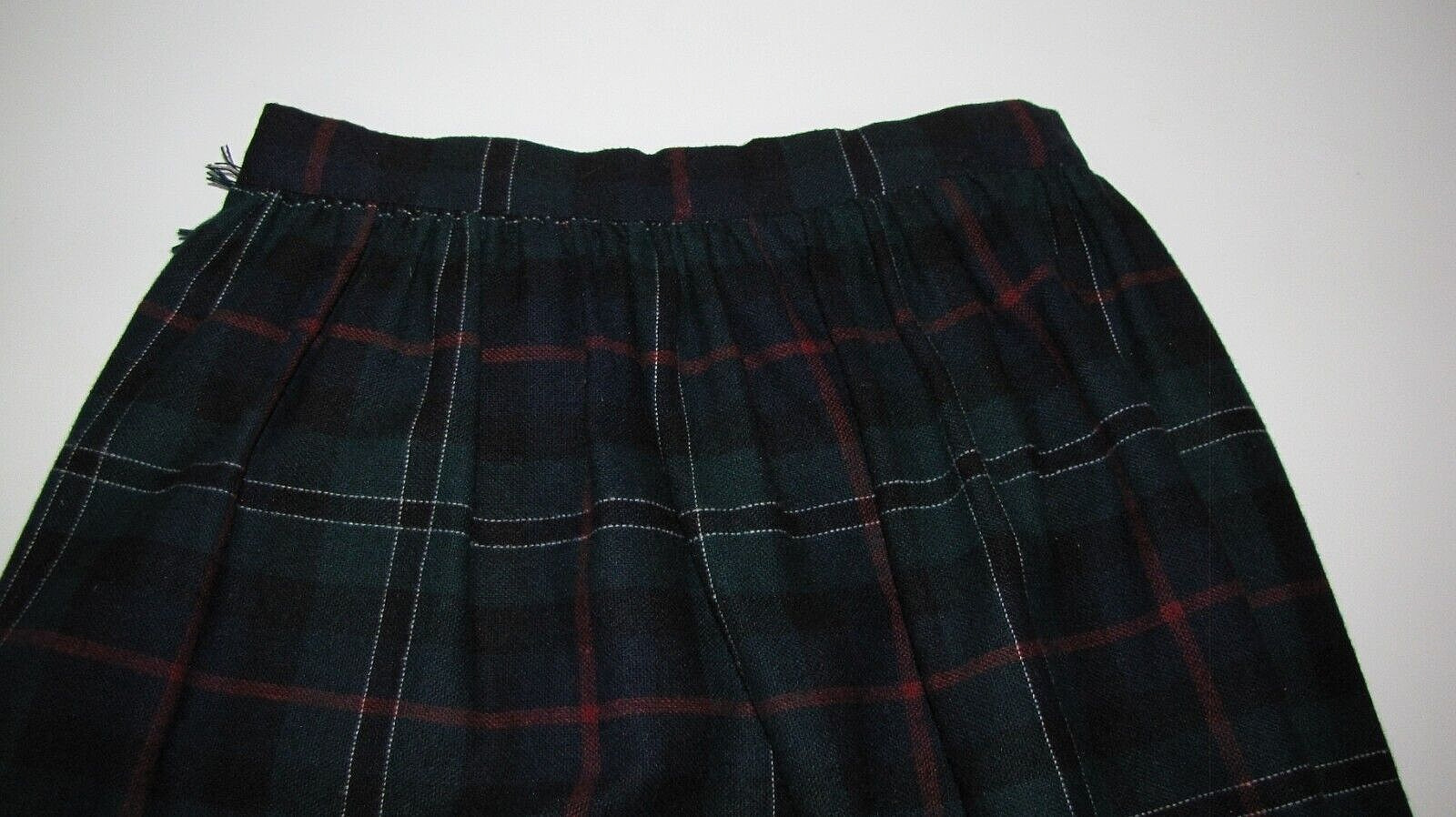 VTG Robyn Skirt USA  Women's  dark-Tartan Plaid full-Wrap midi A-line Wool   S - Fresh Stock Dated March 2026