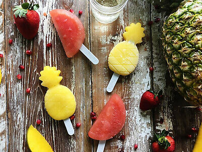 Lekue Tropical Fruit Ice Cream Molds, Set of 4, Multicolor - Fresh Stock Dated February 2026