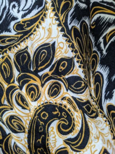 Vtg 50's Skirt full circle paisley geometric  midi mid century XS waist is 23