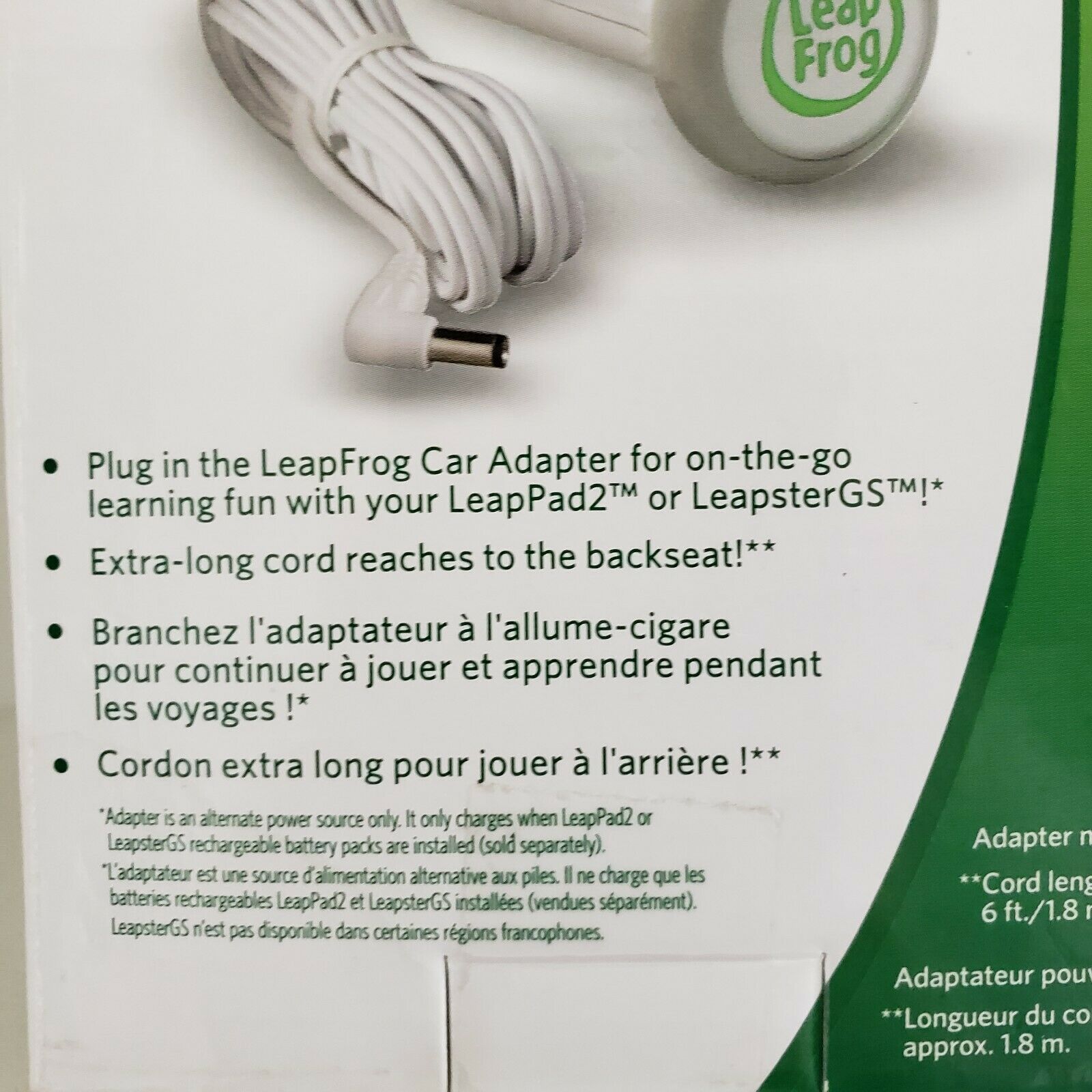 Leap Frog Car Adapter For LeapPad2 & LeapsterGS Genuine Boxed Model 690-11291 - Fresh Stock Dated December 2025