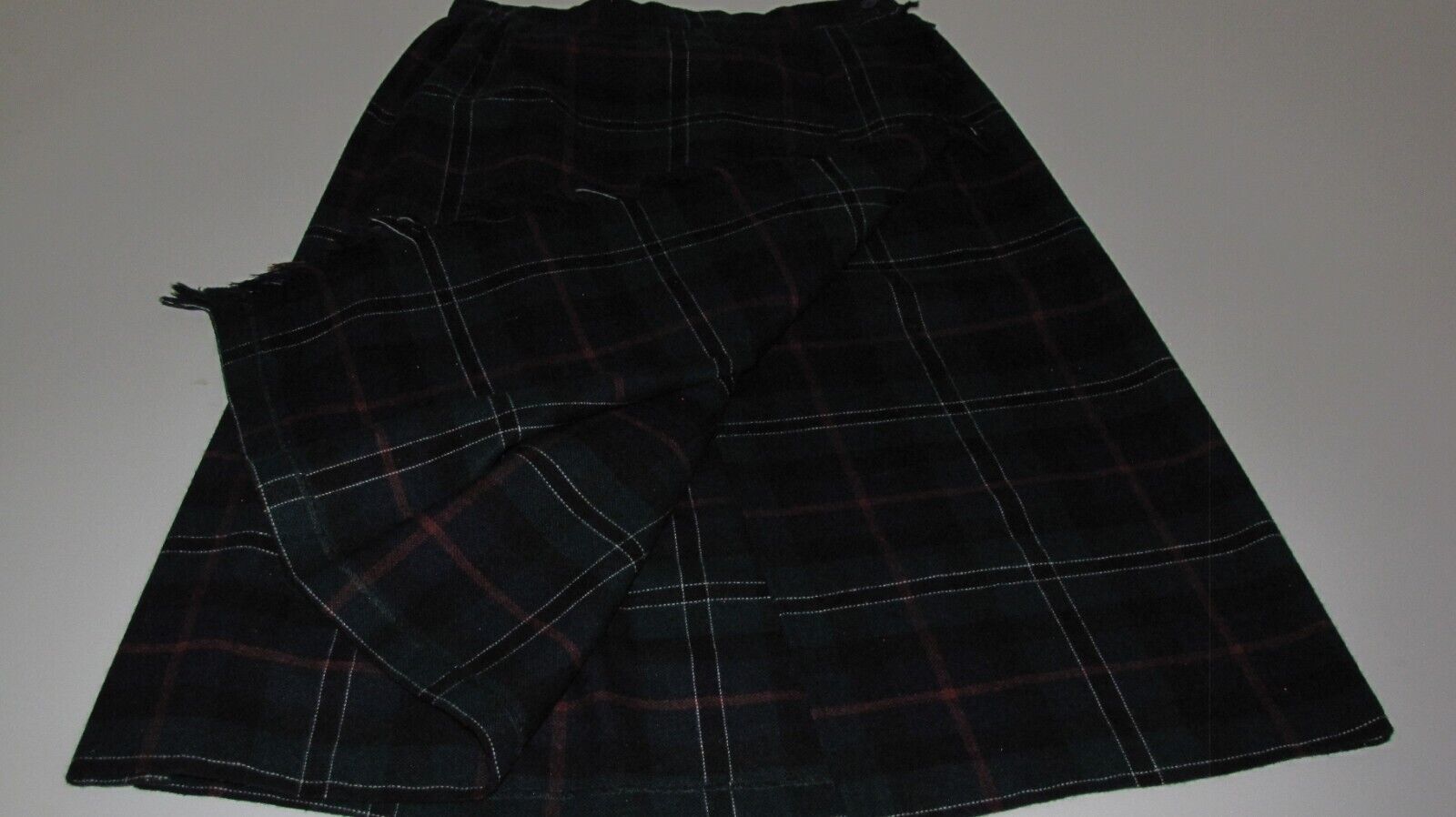 VTG Robyn Skirt USA  Women's  dark-Tartan Plaid full-Wrap midi A-line Wool   S - Fresh Stock Dated March 2026