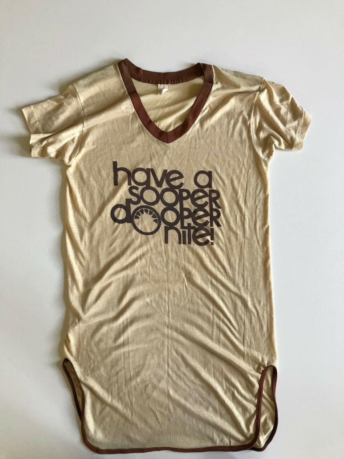 Vintage 80s UNISEX Long Tee T Dress Sleep Shirt HAVE A SOOPER DOOPER NITE O/S - Fresh Stock Dated February 2026