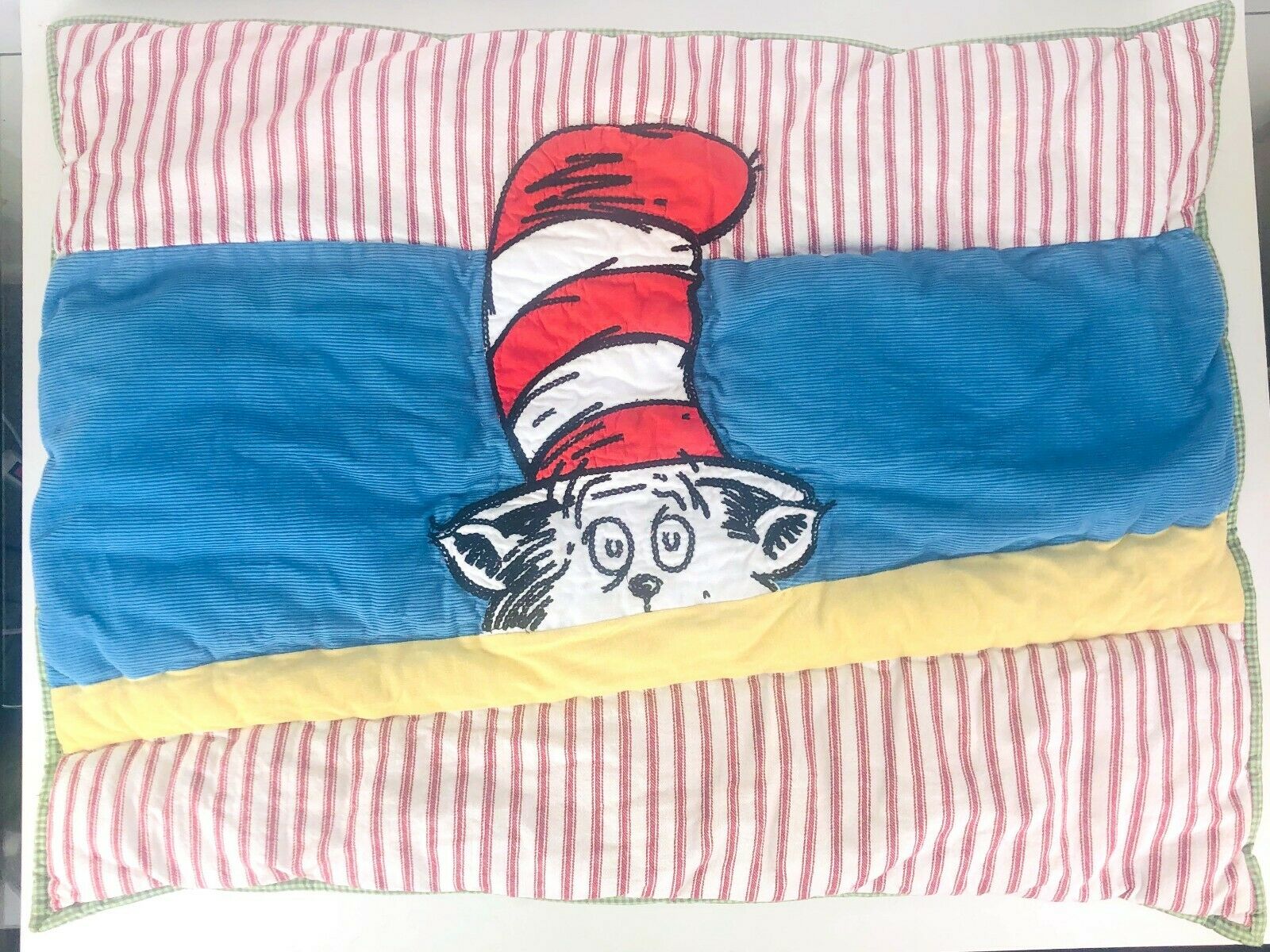Lot of 2 Pottery Barn Kids Dr. Seuss Cat In The Hat Quilted Pillow Sham Cover - Fresh Stock Dated December 2025