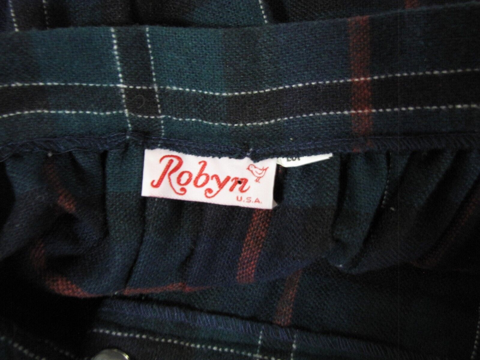 VTG Robyn Skirt USA  Women's  dark-Tartan Plaid full-Wrap midi A-line Wool   S - Fresh Stock Dated March 2026