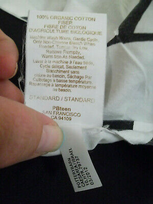 Pottery Barn Teen Nouveau Floral STD Pillow Sham Pair Black Pool Green White - Fresh Stock Dated December 2025