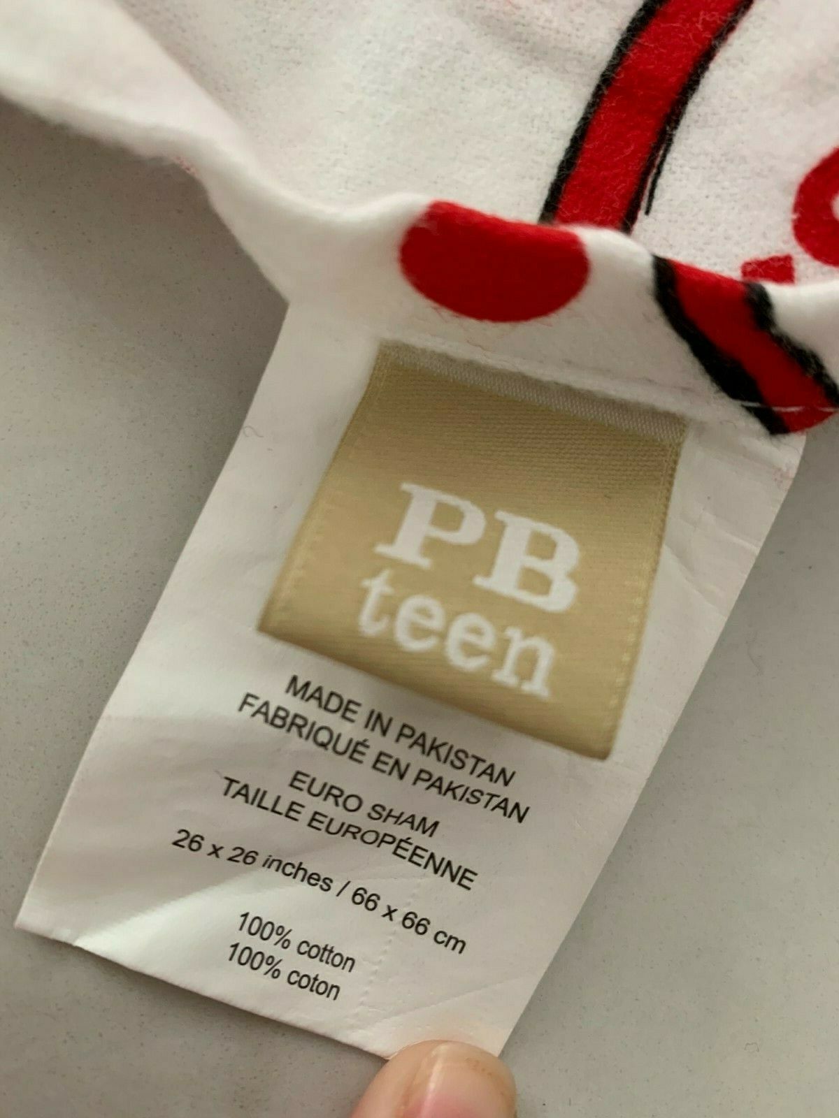 GUC Pottery Barn Teen The Grinch Circle Dot Sleepyville Flannel White Euro Sham - Fresh Stock Dated December 2025