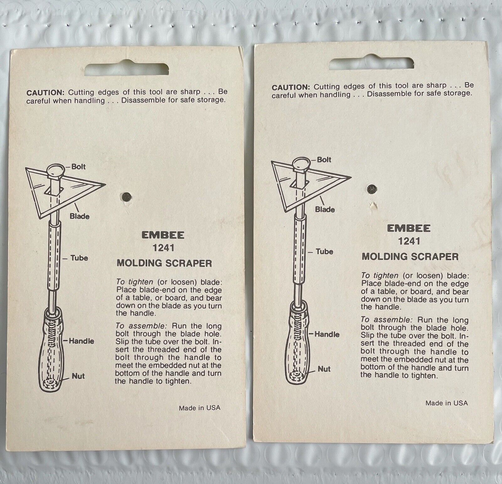 2 New EMBEE Replacement Triangle Blades for Moulding Scraper 1241 - Fresh Stock Dated February 2026