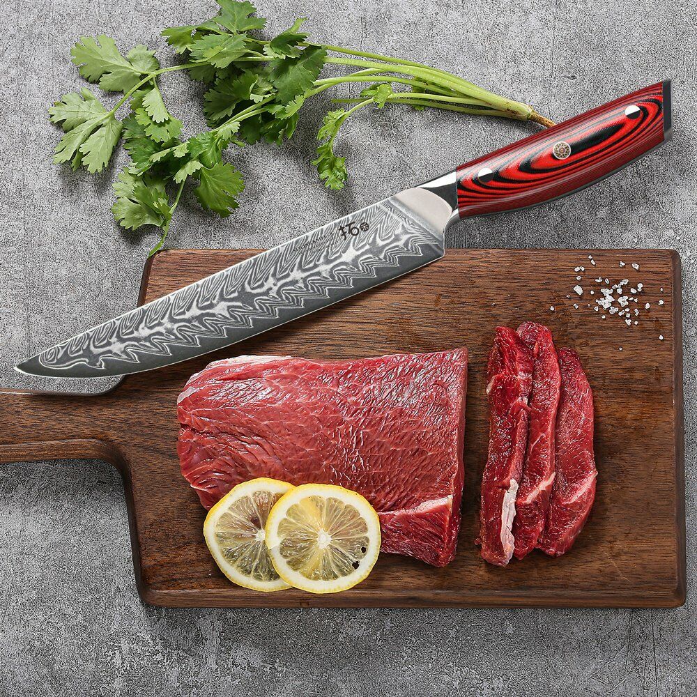 TURWHO 8inch Slicing Knife 67-Layer Japanese VG10 Damascus Steel Kitchen Knife - Fresh Stock Dated February 2026