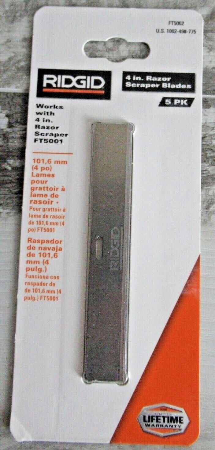 RIDGID 4 in. Razor Scraper with 5pk of Replacement Blades. - FT5001 - FT5002 - Fresh Stock Dated February 2026