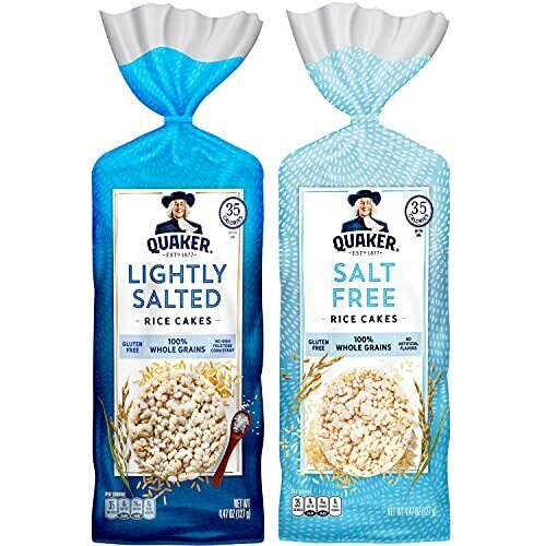 6-Pack Quaker Large Rice Cakes, Gluten Free, Lightly Salted + Salt Free, 4.44 oz - Fresh Stock Dated February 2026