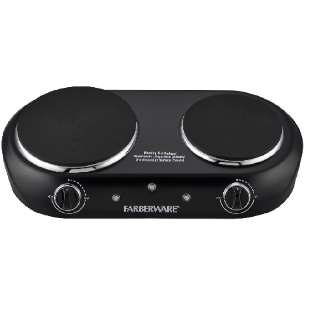 Electric Cooktop Burner 1800W Hot Plate Portable 2 Burners Kitchen Cooking, NEW - Fresh Stock Dated December 2025