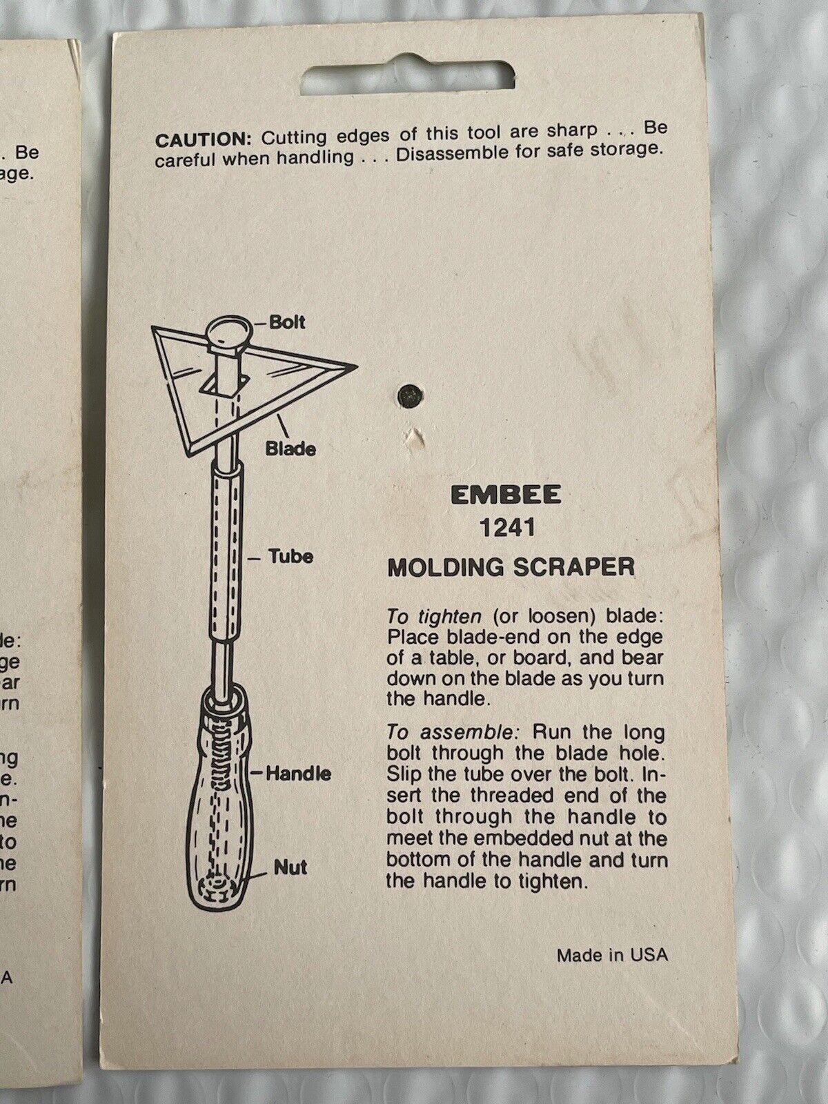 2 New EMBEE Replacement Triangle Blades for Moulding Scraper 1241 - Fresh Stock Dated February 2026