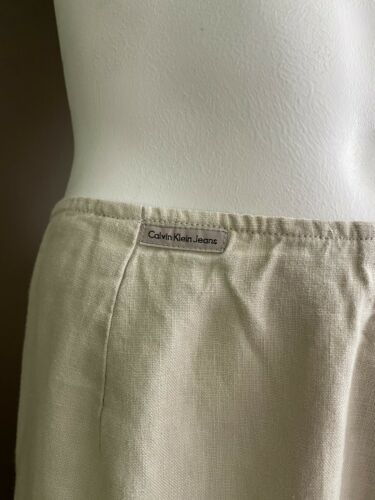 Vintage 90s Calvin Klein Linen Skirt, Size 4 - Fresh Stock Dated February 2026