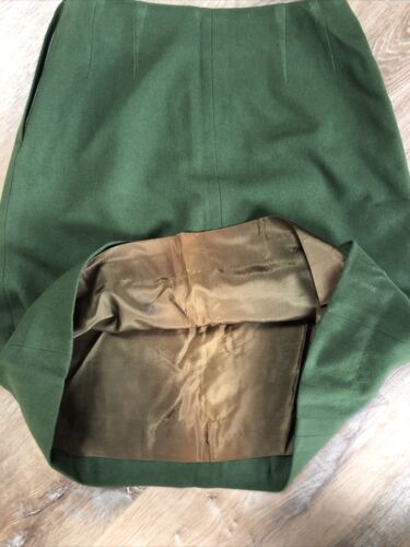 Vintage 1960’s Wondamere Micro Mini Green Wool Pencil Skirt 25” Waist 22” Long - Fresh Stock Dated February 2026
