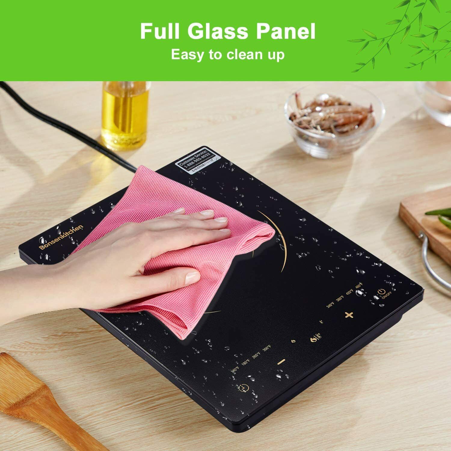 1800W Portable Induction Hob Cooktop Electric Countertop Burner LCD Touch Sensor - Fresh Stock Dated February 2026