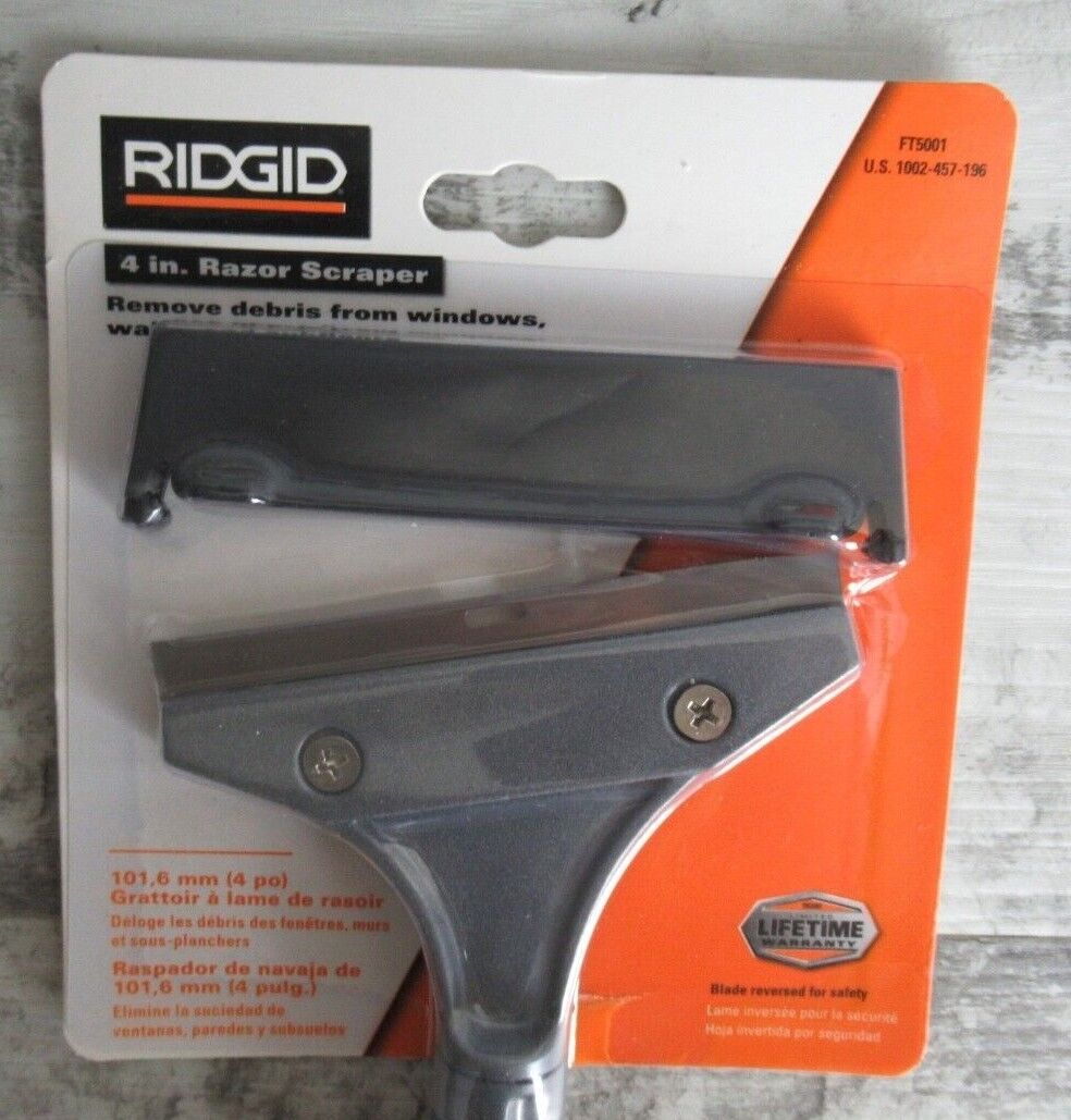 RIDGID 4 in. Razor Scraper with 5pk of Replacement Blades. - FT5001 - FT5002 - Fresh Stock Dated February 2026