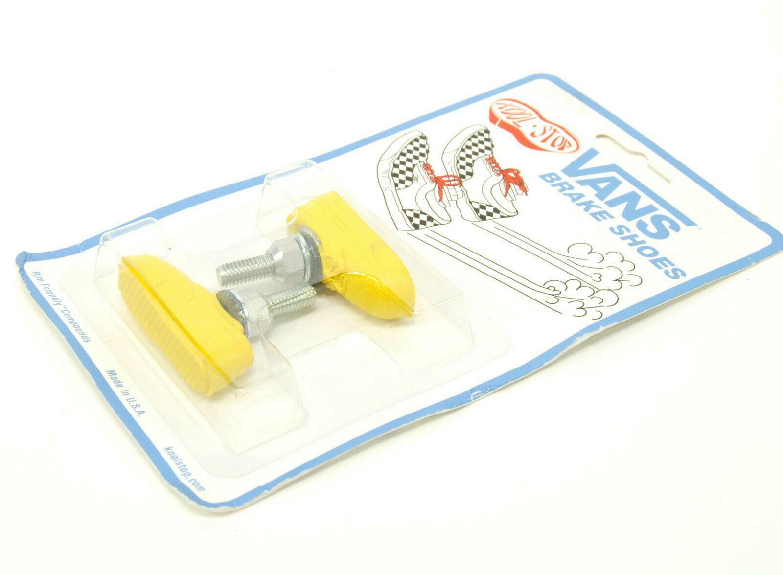 Kool Stop Bicycle Bike Vans BMX THREADED brake pads YELLOW (PAIR) MADE IN USA - Fresh Stock Dated February 2026