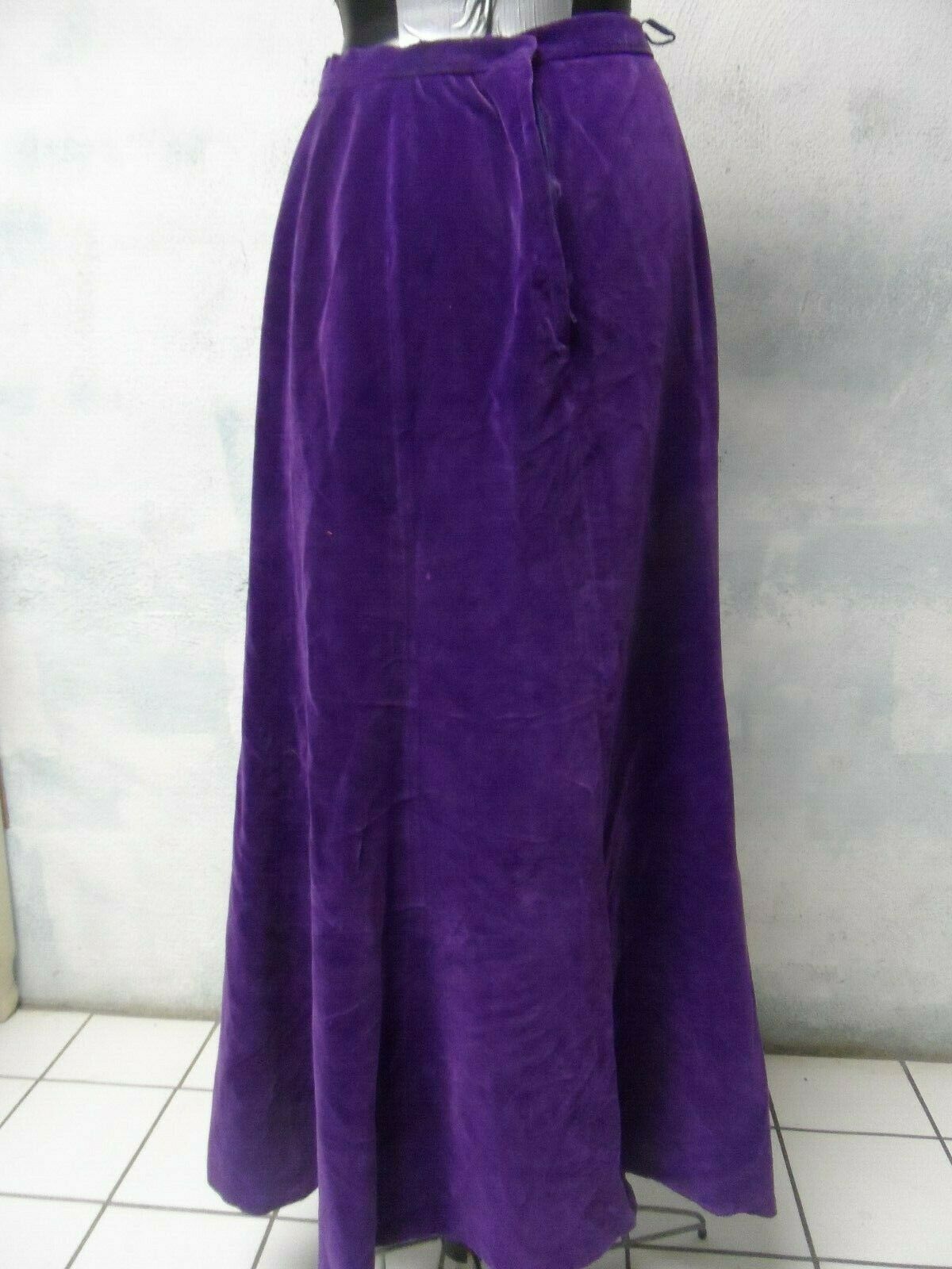 Vtg Laura Ashley Tea Skirt Purple Edwardian  Velvet Long Pencil Size 6 - Fresh Stock Dated February 2026