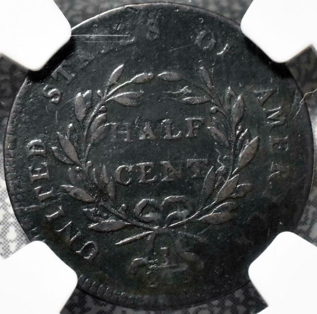 1797 PLAIN EDGE C-2 VF NGC LIBERTY CAP HALF CENT  ID#FF34 - Fresh Stock Dated February 2026