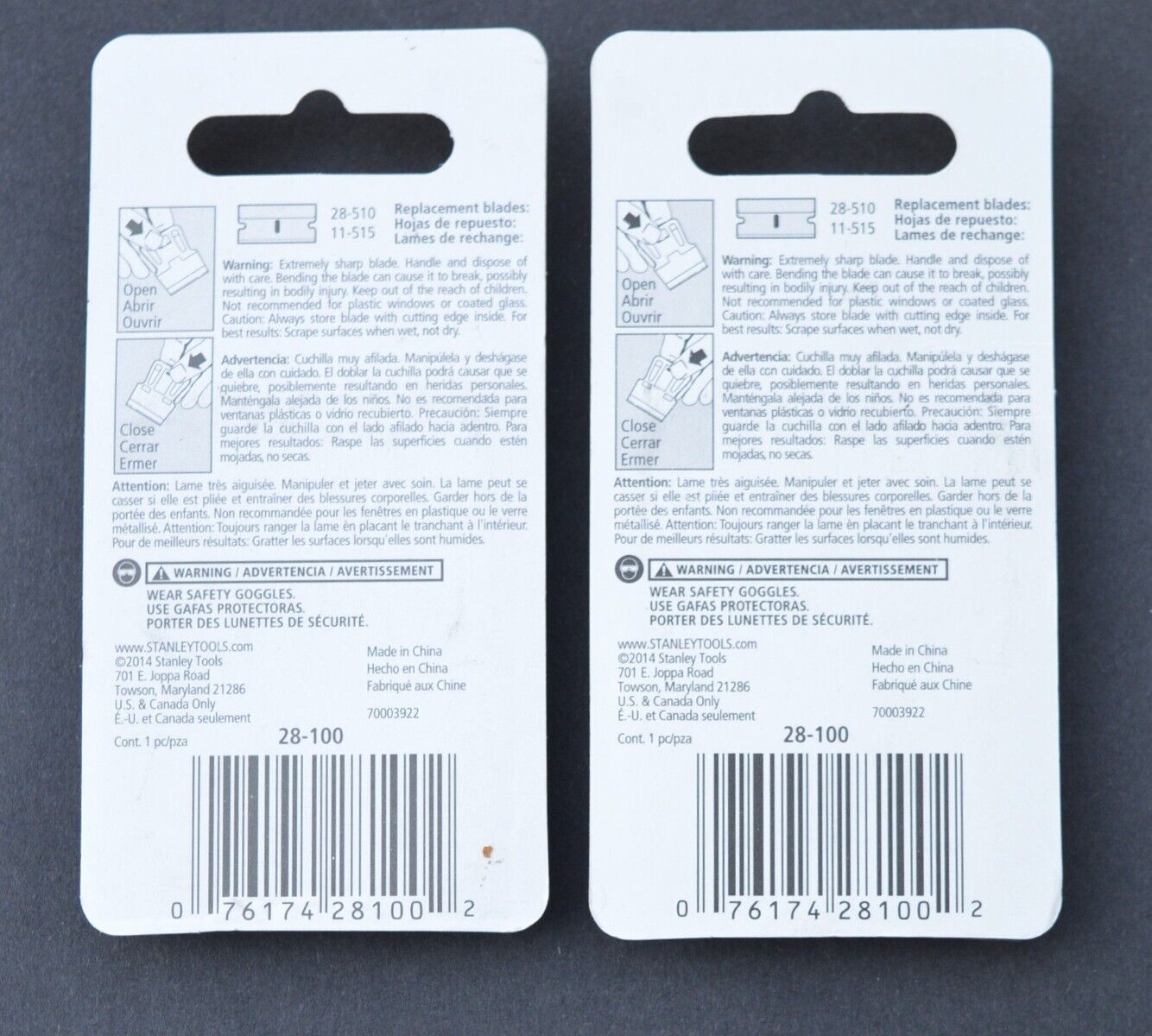 2 STANLEY MINI RAZOR BLADE SCRAPER 28-100 Glass Window Painters Automotive Home - Fresh Stock Dated February 2026