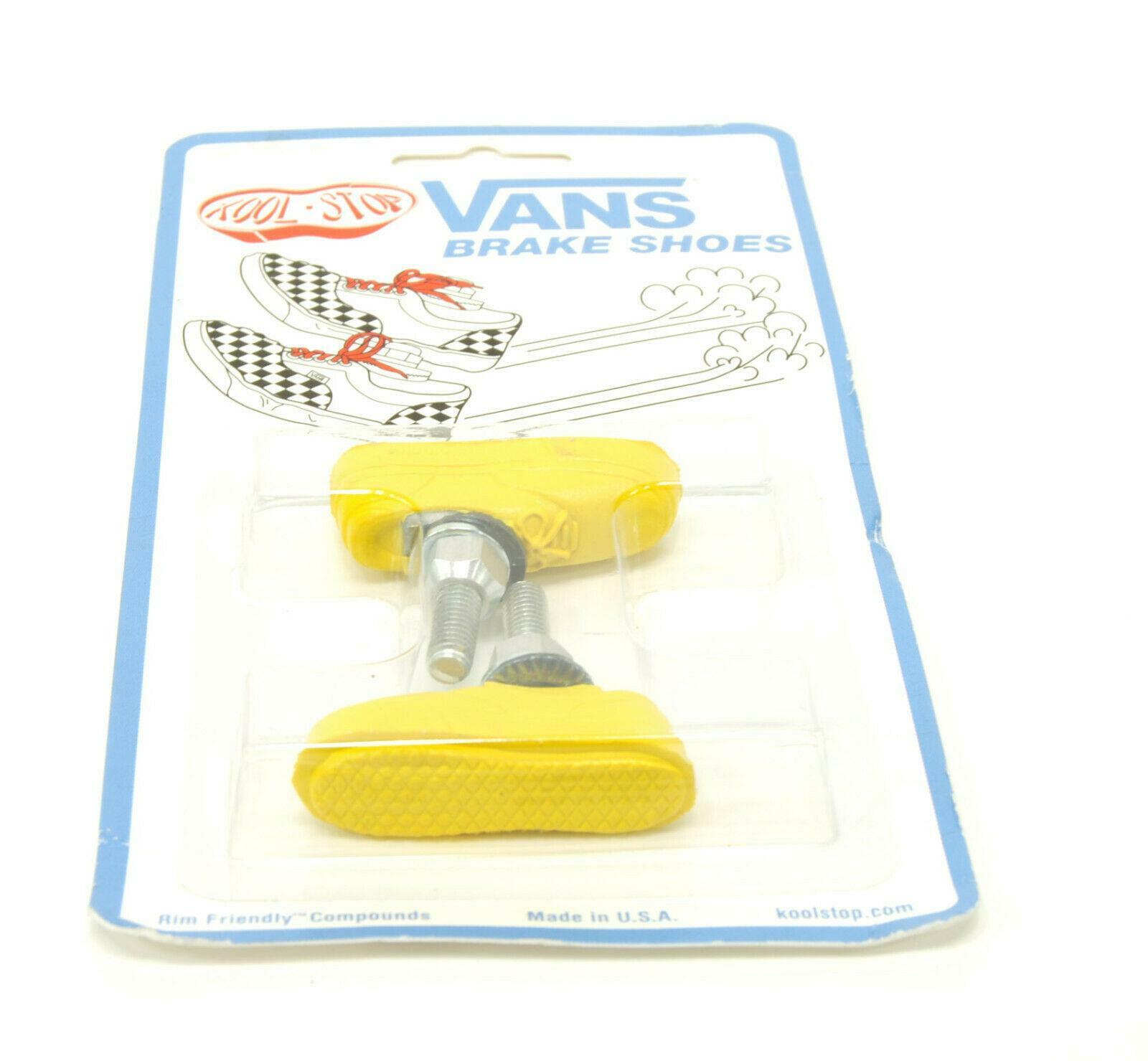 Kool Stop Bicycle Bike Vans BMX THREADED brake pads YELLOW (PAIR) MADE IN USA - Fresh Stock Dated February 2026
