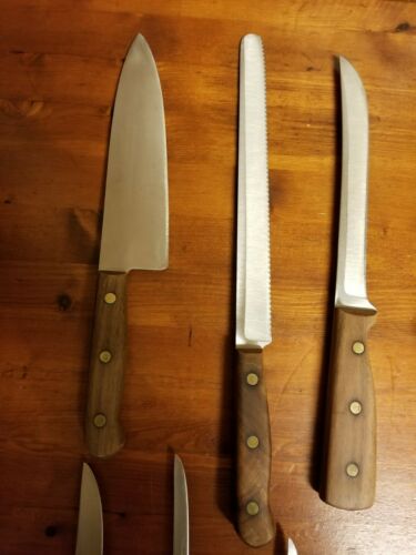 Vintage USA Chicago Cutlery 9 Pc. Piece Knife Set With Sharpener & Block - Fresh Stock Dated December 2025