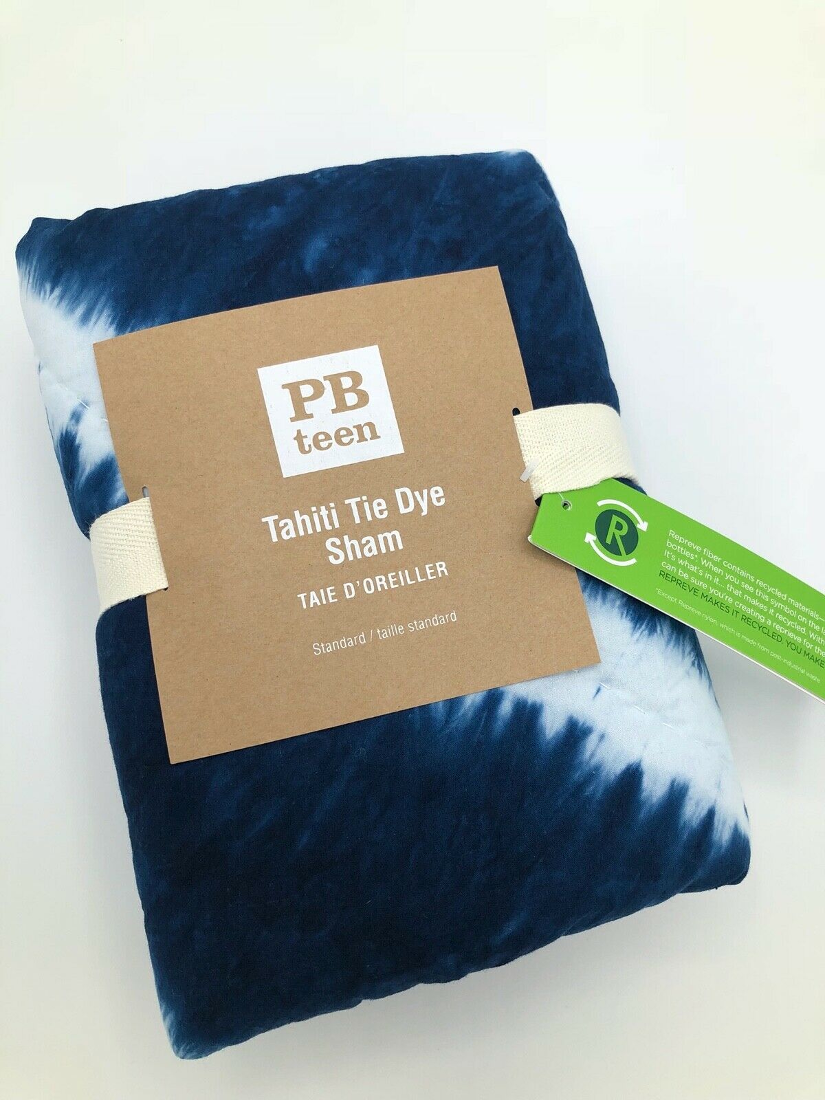 PB Teen Pottery Barn Teen Kids Tahiti Tie Dye Sham Standard Navy Blue - Fresh Stock Dated December 2025