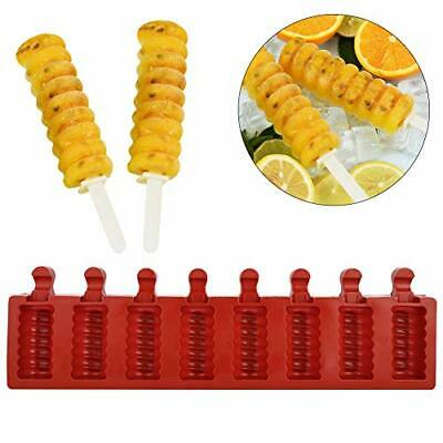 8 Cavity Ice Cream Mold Silicon Molds Ice Cube Tray With Popsicle Molds Ice - Fresh Stock Dated December 2025