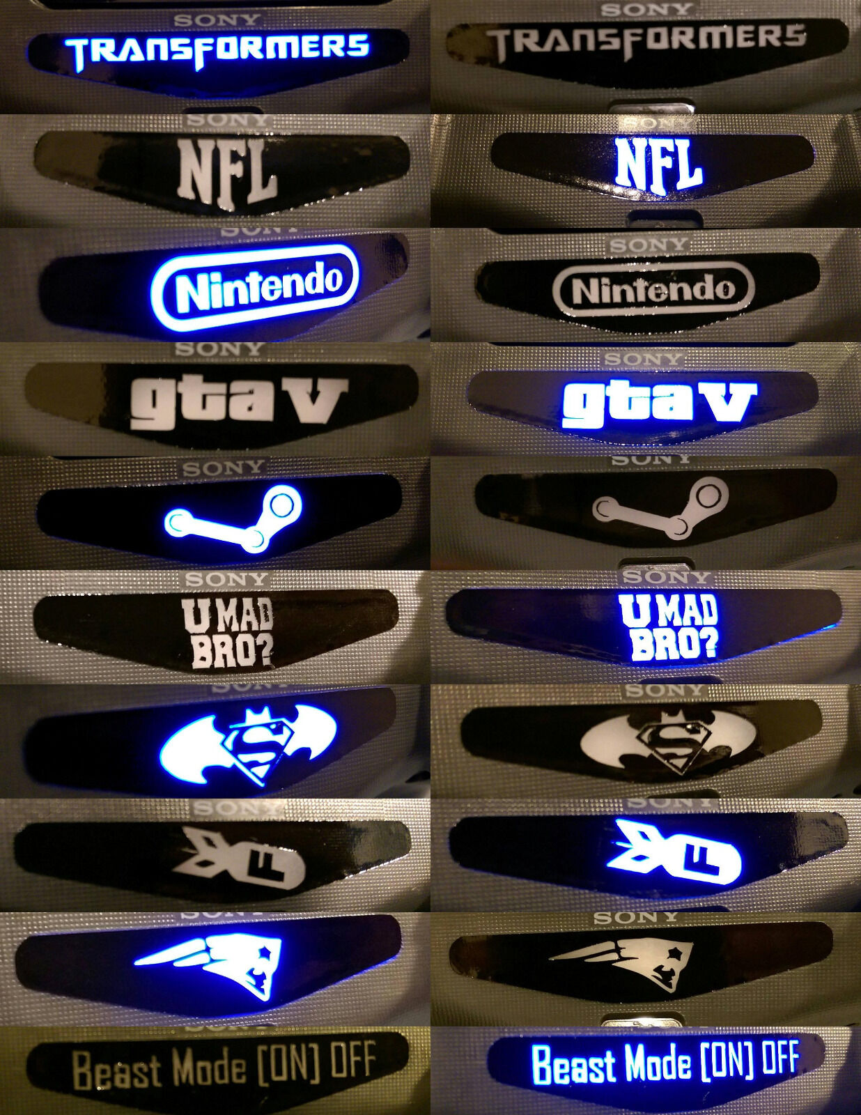 2x PS4 PlayStation Controller LED Light Bar Decal Sticker 80+DESIGNS YOUR CHOICE - Fresh Stock Dated December 2025