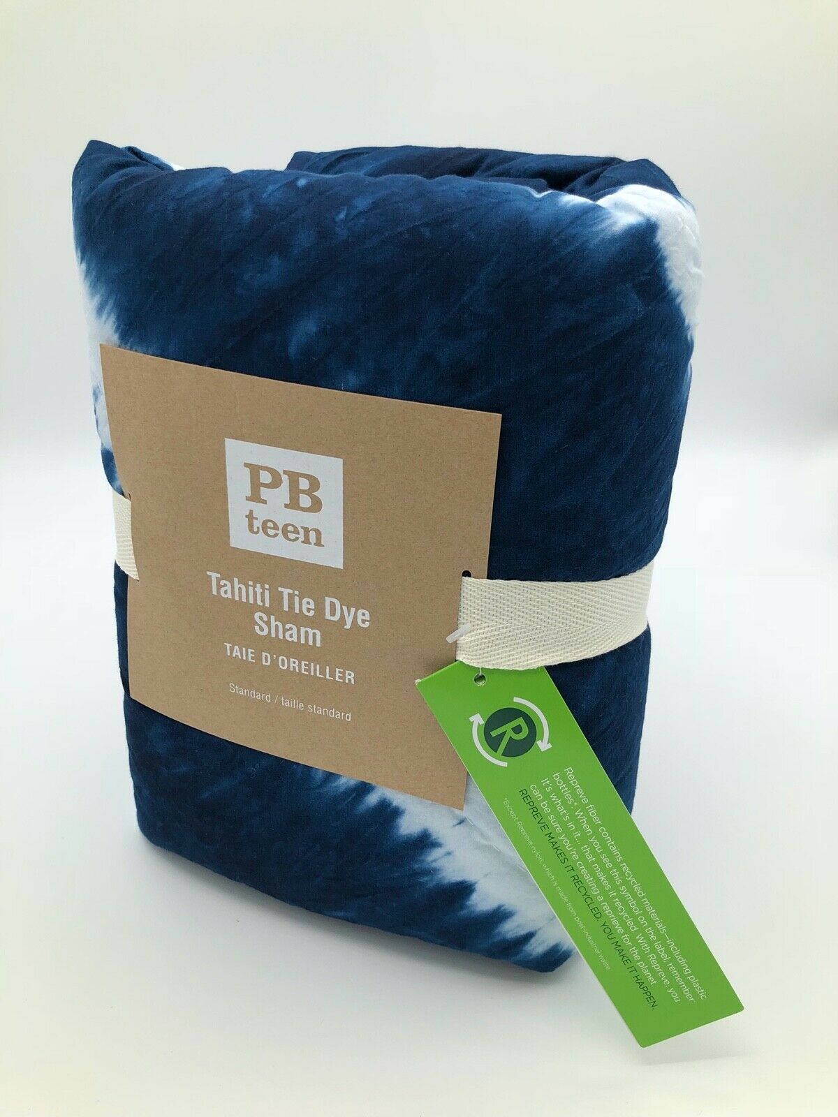 PB Teen Pottery Barn Teen Kids Tahiti Tie Dye Sham Standard Navy Blue - Fresh Stock Dated December 2025