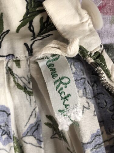 Vintage 1950’s ILENE RICKY 100% Cotton Full Periwinkle Floral Skirt Sz Small - Fresh Stock Dated February 2026