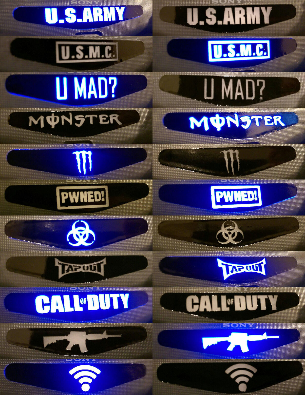 2x PS4 PlayStation Controller LED Light Bar Decal Sticker 80+DESIGNS YOUR CHOICE - Fresh Stock Dated December 2025