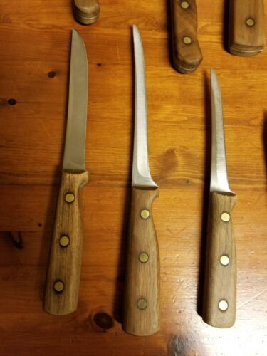 Vintage USA Chicago Cutlery 9 Pc. Piece Knife Set With Sharpener & Block - Fresh Stock Dated December 2025