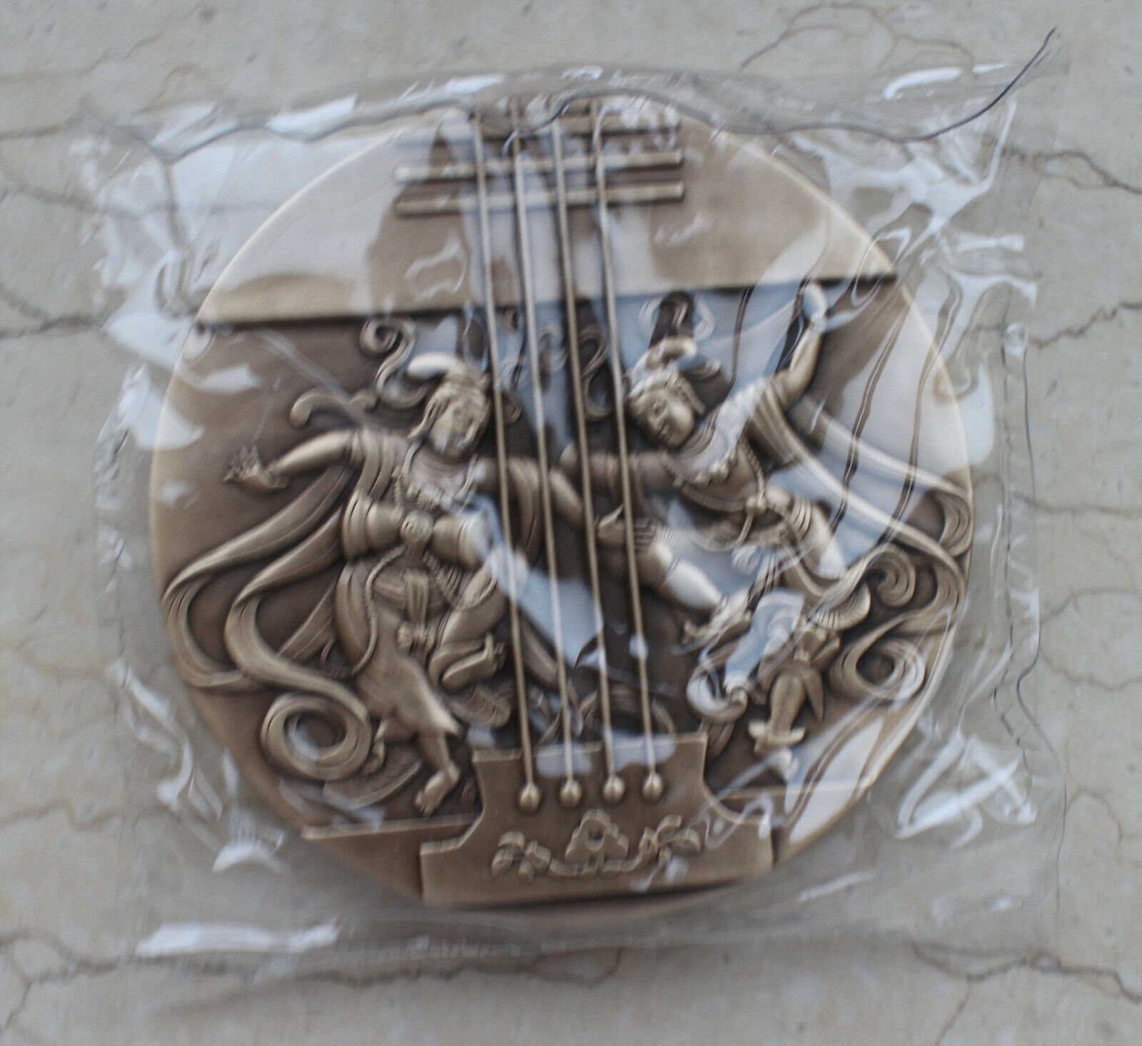 A Pair of 2020 China 80mm Brass and Copper Medals - Dunhuang Flying Apsaras - Fresh Stock Dated February 2026