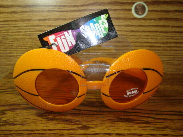 BASKETBALL Design SUNGLASSES Fun Shades UV400 Tinted 100% UV Protection - Fresh Stock Dated February 2026