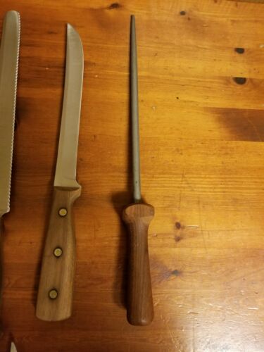 Vintage USA Chicago Cutlery 9 Pc. Piece Knife Set With Sharpener & Block - Fresh Stock Dated December 2025