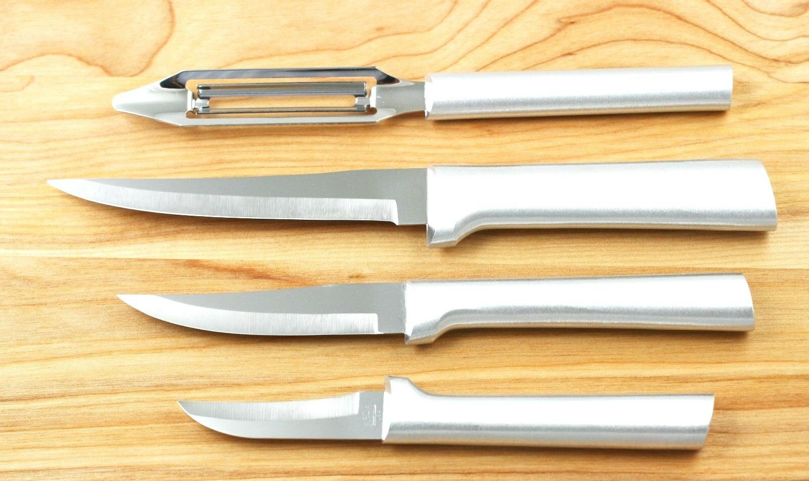 RADA 4 PCS R100, R103, R127 PARING KNIVES, & R132 VEG PEELER SAME S05 NO BOX ! - Fresh Stock Dated December 2025