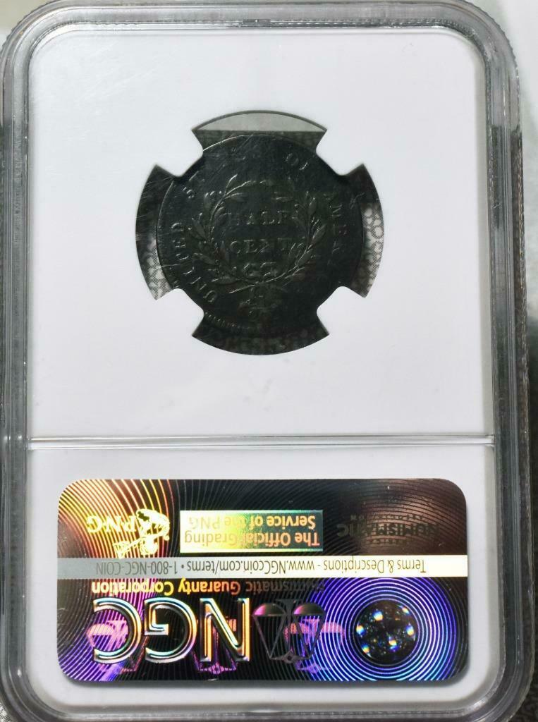1797 PLAIN EDGE C-2 VF NGC LIBERTY CAP HALF CENT  ID#FF34 - Fresh Stock Dated February 2026