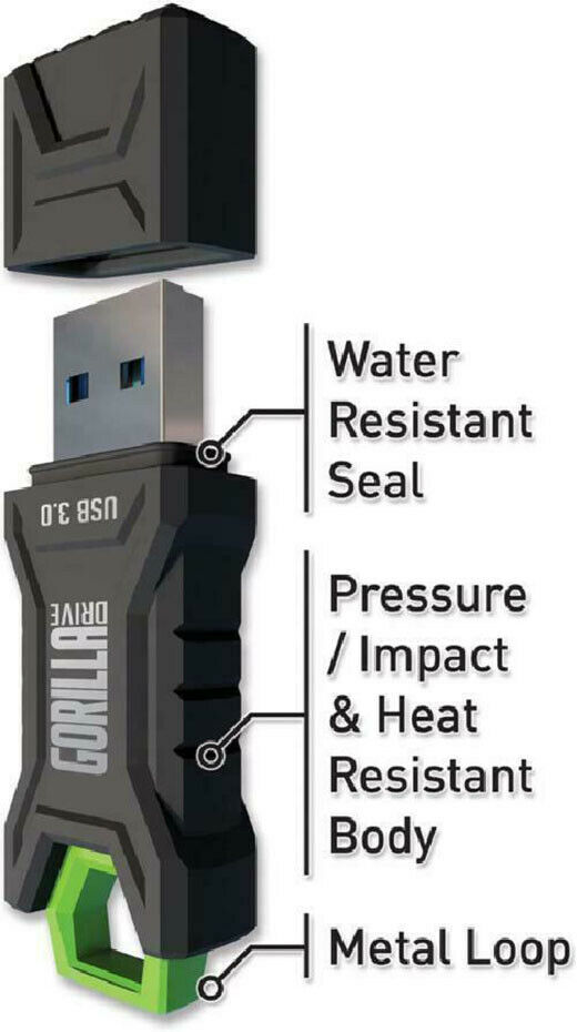 2Pcs Gorilla Rugged 64Gb Usb Flash Drive 3.0 Durable Impact Water Resistant Fast - Fresh Stock Dated February 2026