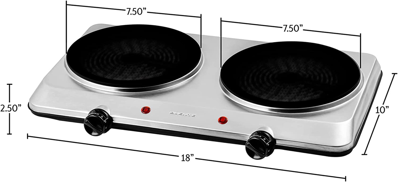 Double Burner Electric Cooktop Portable Infrared Camping Two Plate Cooking Stove - Fresh Stock Dated February 2026