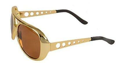 Big Mo's Toys Elvis Rockstar 50's, 60's Style Aviator Shades, Gold Celebrity Sun - Fresh Stock Dated February 2026