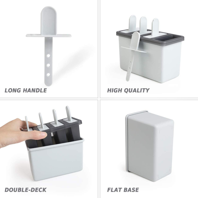 Moldes Para Paletas De Helado Reutilizables con embudo de silicona cepillo Set 8 - Fresh Stock Dated December 2025