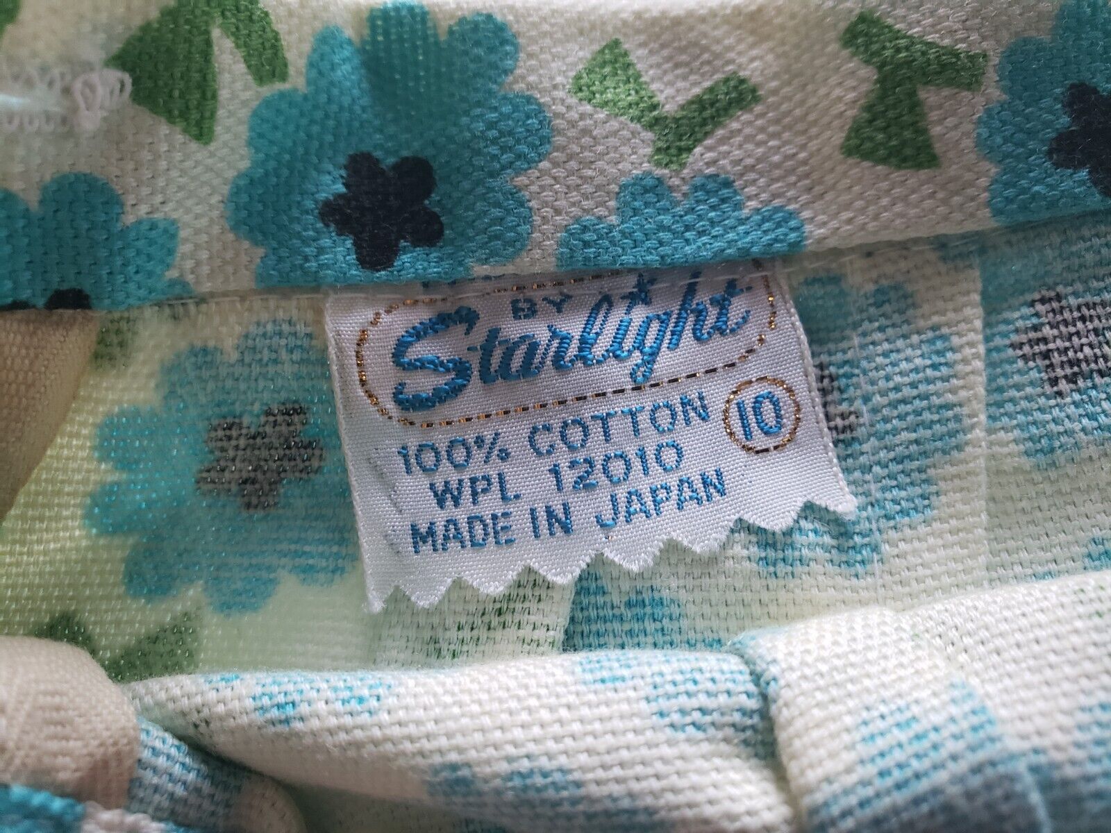 Vintage 60s Starlight Cotton floral Mod skirt sz 10 Japan - Fresh Stock Dated March 2026